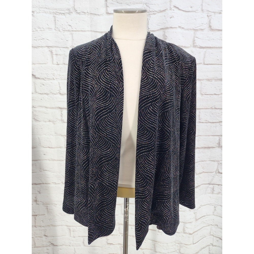 Vintage Topper Formal Jacket Slinky Knit Sparkle Glitter Stretch Cocktail 10